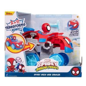 Marvel Spidey Mech Web Crawler Transforming Toy Dart Launcher‎ - NEW